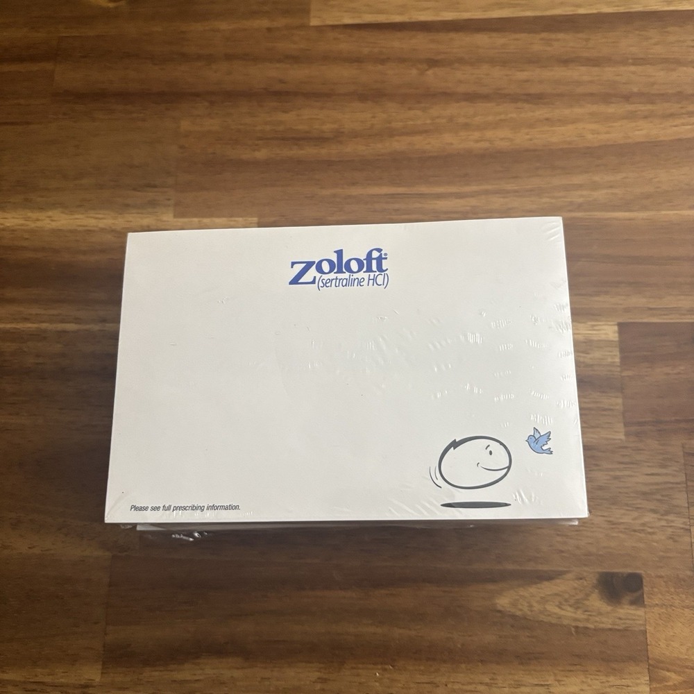 Zoloft 2005 Phizer Removable Self Adhesive Note Pads Drug Collectable 4pk Sealed